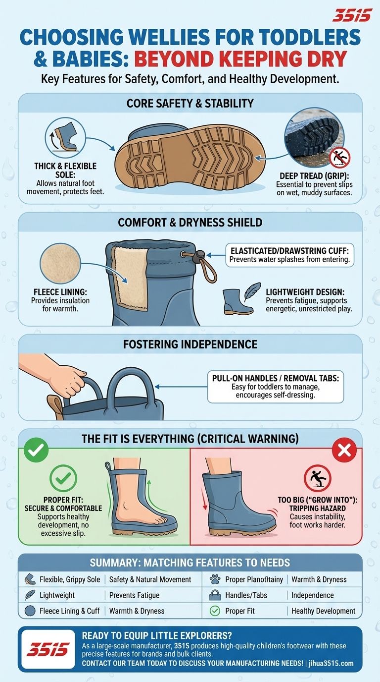 유아 및 아기용 장화를 선택할 때 고려해야 할 기능은 무엇인가요? 안전 및 편안함을 위한 가이드 시각적 가이드