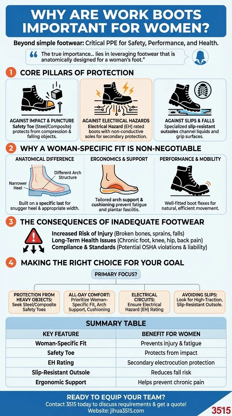 Pourquoi les bottes de travail sont-elles importantes pour les femmes ? Atteignez sécurité, confort et performance Guide Visuel