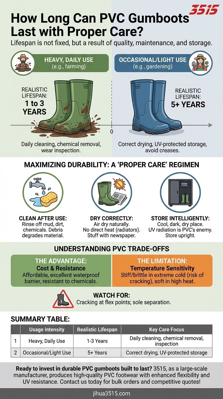 PVC 고무 장화는 올바르게 관리하면 얼마나 오래 사용할 수 있나요? 수년간 수명을 연장하세요. 시각적 가이드