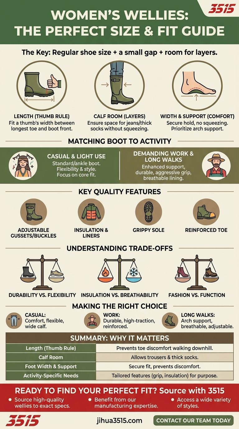 Was ist bei der Wahl der Größe und Passform von Damen-Gummistiefeln zu beachten? Ein Leitfaden für perfekten Komfort Visuelle Anleitung