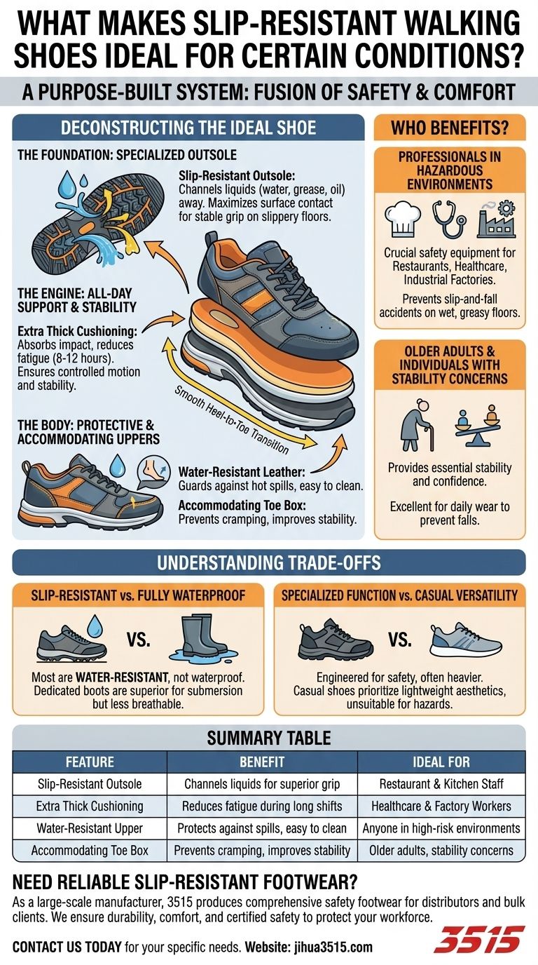 Что делает нескользящую обувь идеальной для определенных условий? Важная безопасность на опасных рабочих местах Визуальное руководство
