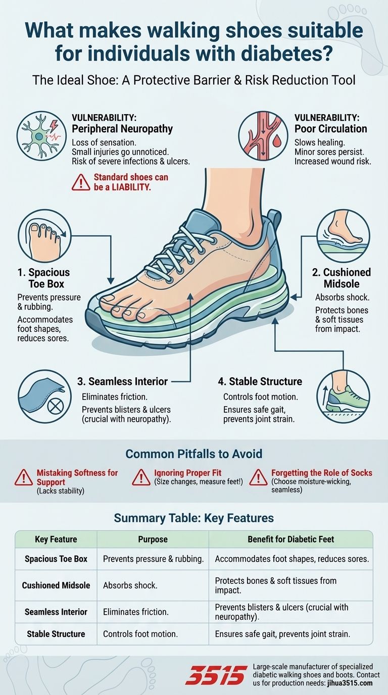 Qu'est-ce qui rend les chaussures de marche adaptées aux personnes atteintes de diabète ? Caractéristiques essentielles pour la protection des pieds Guide Visuel