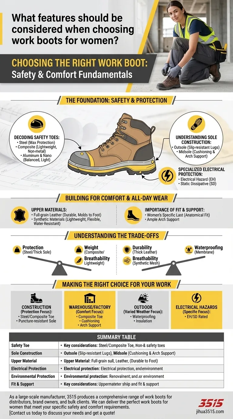 Quelles caractéristiques faut-il prendre en compte lors du choix de bottes de travail pour femmes ? Guide essentiel pour la sécurité et le confort Guide Visuel