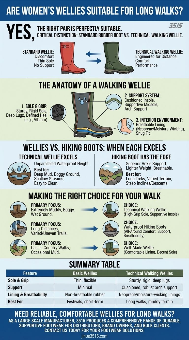 As galochas femininas são adequadas para longas caminhadas? Descubra as características essenciais para conforto e durabilidade Guia Visual
