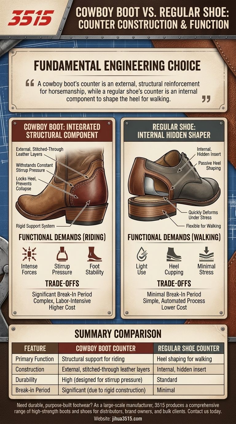 لماذا تُخاط الكعوب بشكل مختلف في أحذية رعاة البقر؟ لقوة لا مثيل لها في الركاب دليل مرئي