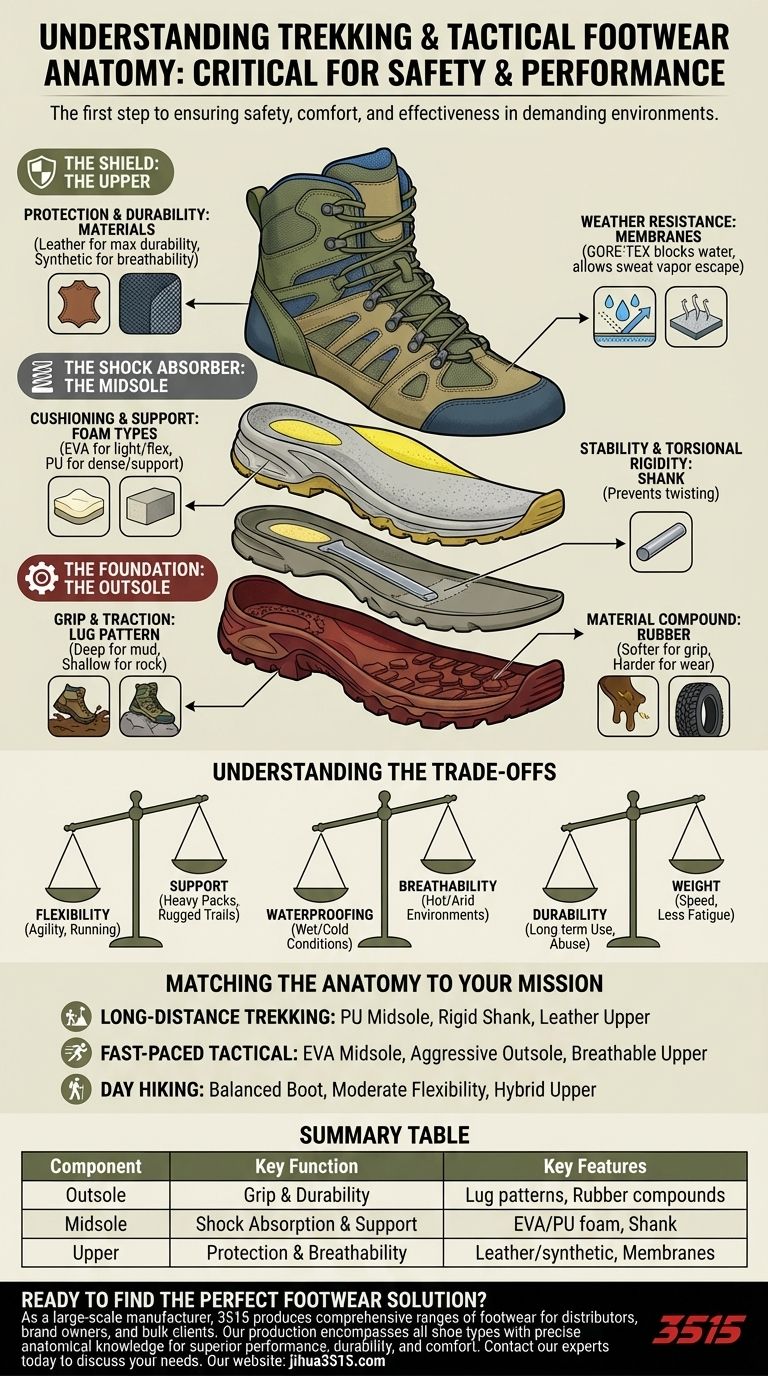 لماذا من المهم فهم تشريح أحذية الرحلات والأحذية التكتيكية؟ اتخذ قرارًا مستنيرًا من أجل السلامة والأداء دليل مرئي