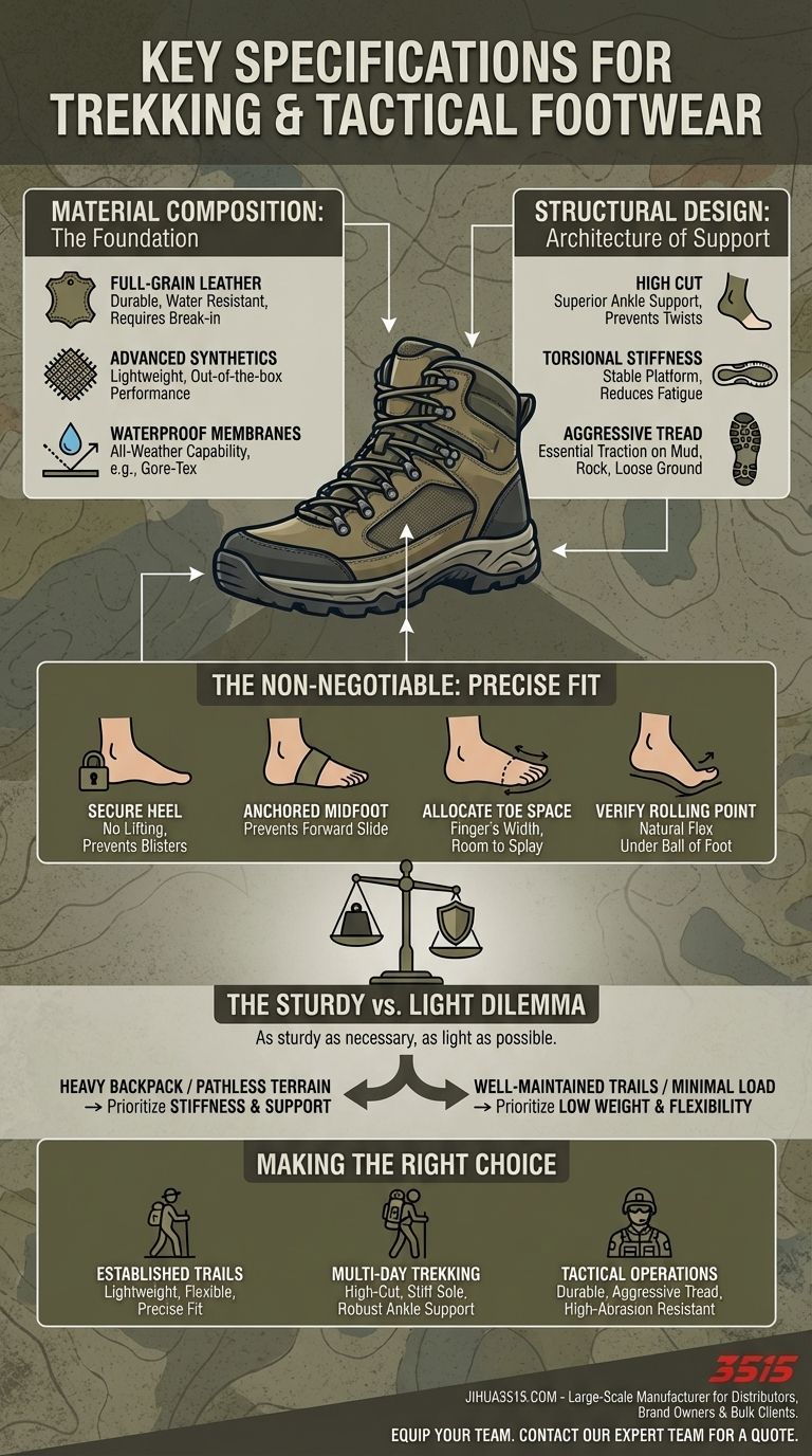 Welche Schlüsselspezifikationen sollten beim Kauf von Trekking- oder taktischen Schuhen berücksichtigt werden? Ein Leitfaden für perfekten Sitz und Leistung Visuelle Anleitung