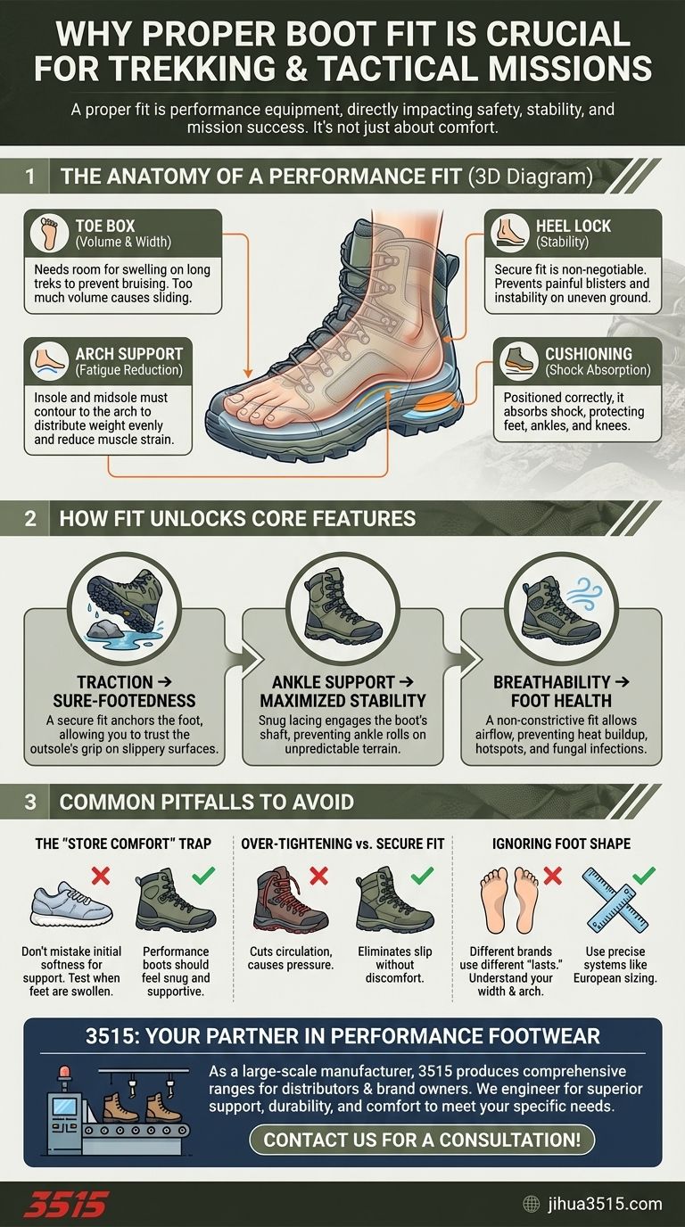 لماذا يعتبر المقاس المناسب أمرًا بالغ الأهمية لأحذية الرحلات والأحذية التكتيكية؟ منع الإصابات وتعظيم الأداء دليل مرئي