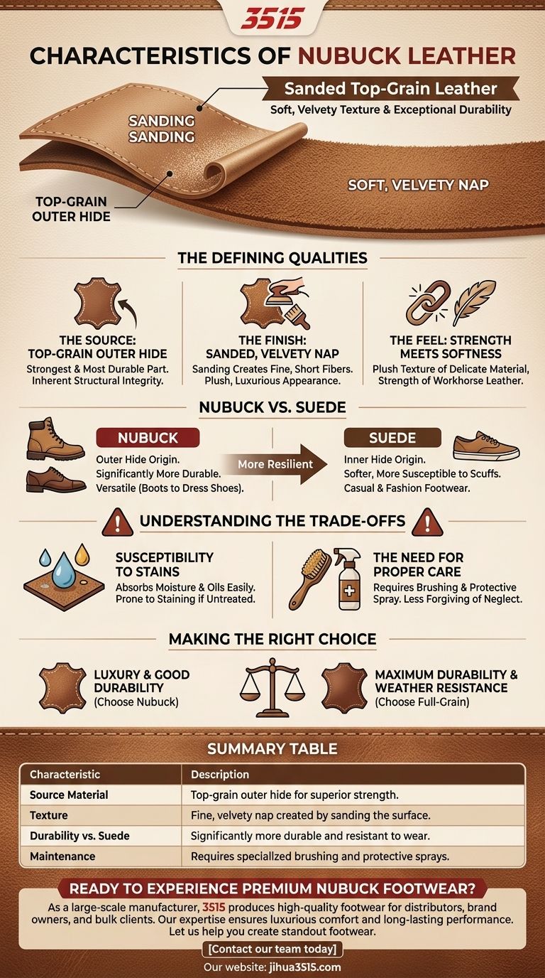 Quelles sont les caractéristiques du cuir nubuck ? Découvrez son mélange unique de douceur et de résistance Guide Visuel