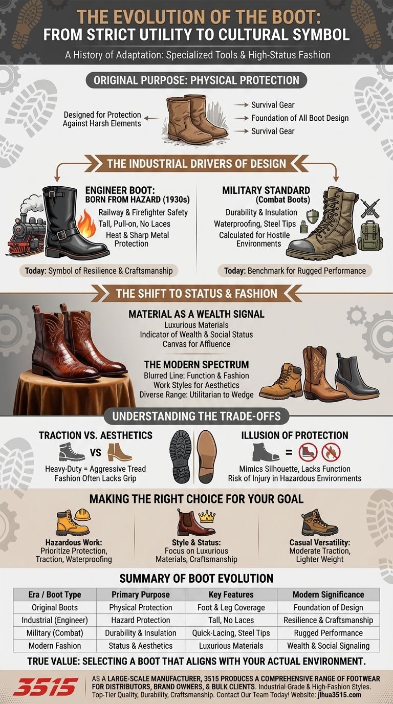 كيف تطورت الأحذية الطويلة من غرضها الأصلي؟ من المنفعة إلى رمز المكانة دليل مرئي