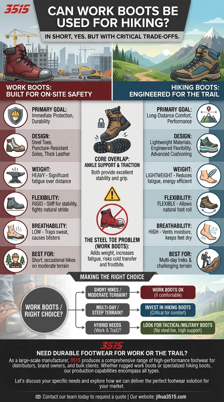 ¿Se pueden usar botas de trabajo para hacer senderismo? Comparando protección vs. rendimiento para el sendero Guía Visual