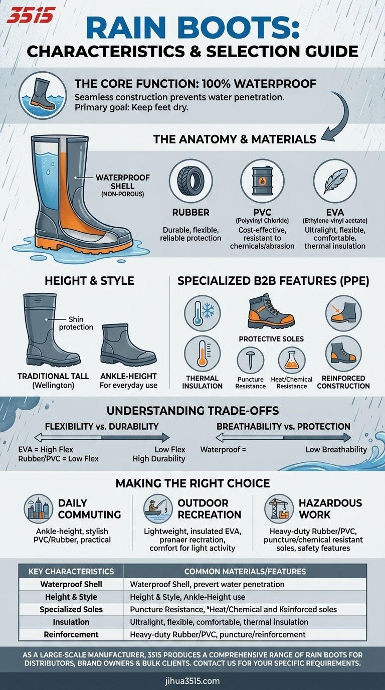 ¿Cuáles son las características de las botas de agua? Una guía de calzado impermeable para cada necesidad Guía Visual