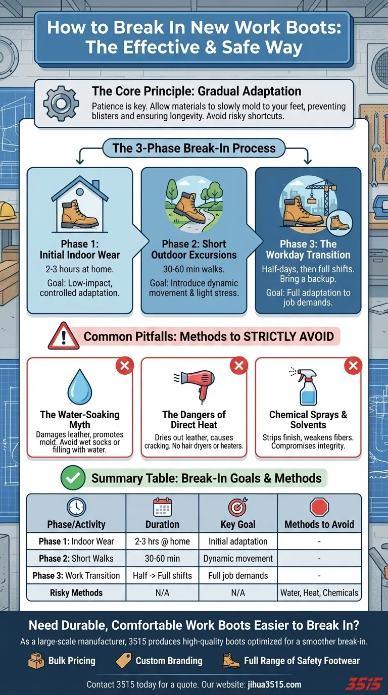 Wie kann man neue Arbeitsstiefel einlaufen? Eine Schritt-für-Schritt-Anleitung für eine schmerzfreie Passform Visuelle Anleitung