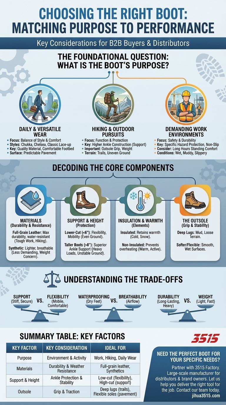 Quels facteurs faut-il prendre en compte lors du choix de la bonne paire de bottes ? Adaptez vos bottes à votre mission Guide Visuel