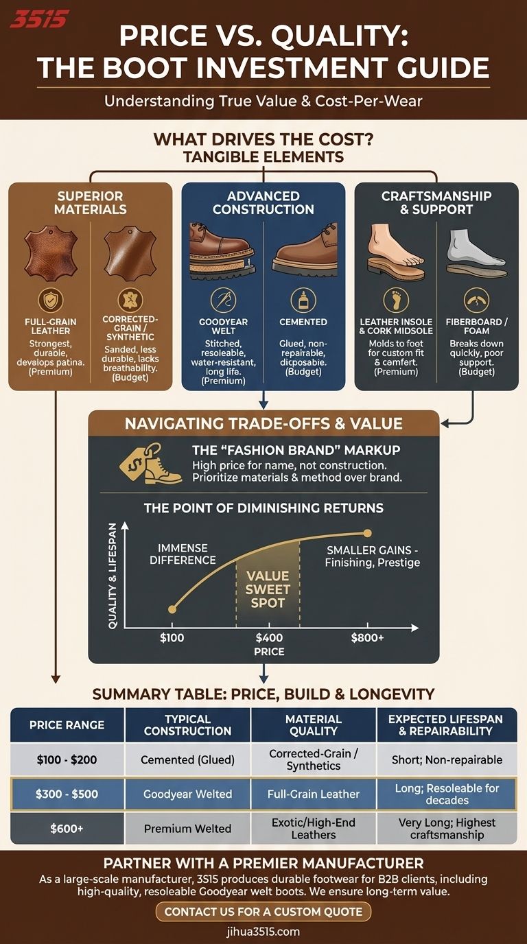 부츠 가격과 품질은 어떤 관계가 있나요? 오래 지속되는 가치를 위해 내구성에 투자하세요 시각적 가이드