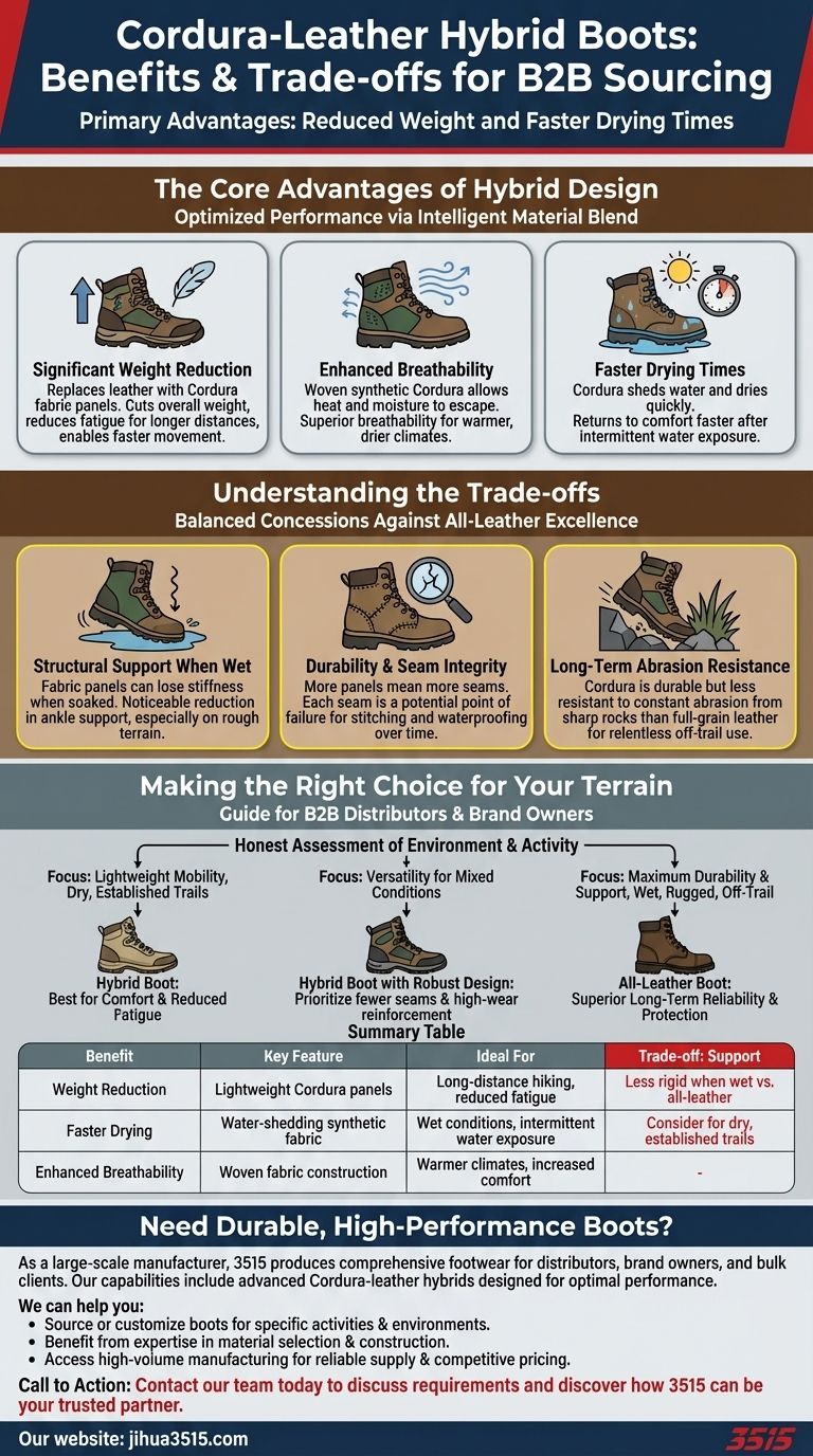¿Cuáles son los beneficios de las botas híbridas de cuero y Cordura? Consigue calzado más ligero y de secado más rápido Guía Visual