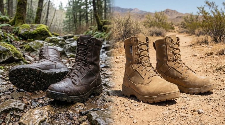 Quels facteurs faut-il prendre en compte lors du choix entre des bottes entièrement en cuir et des bottes en cuir et Cordura ?