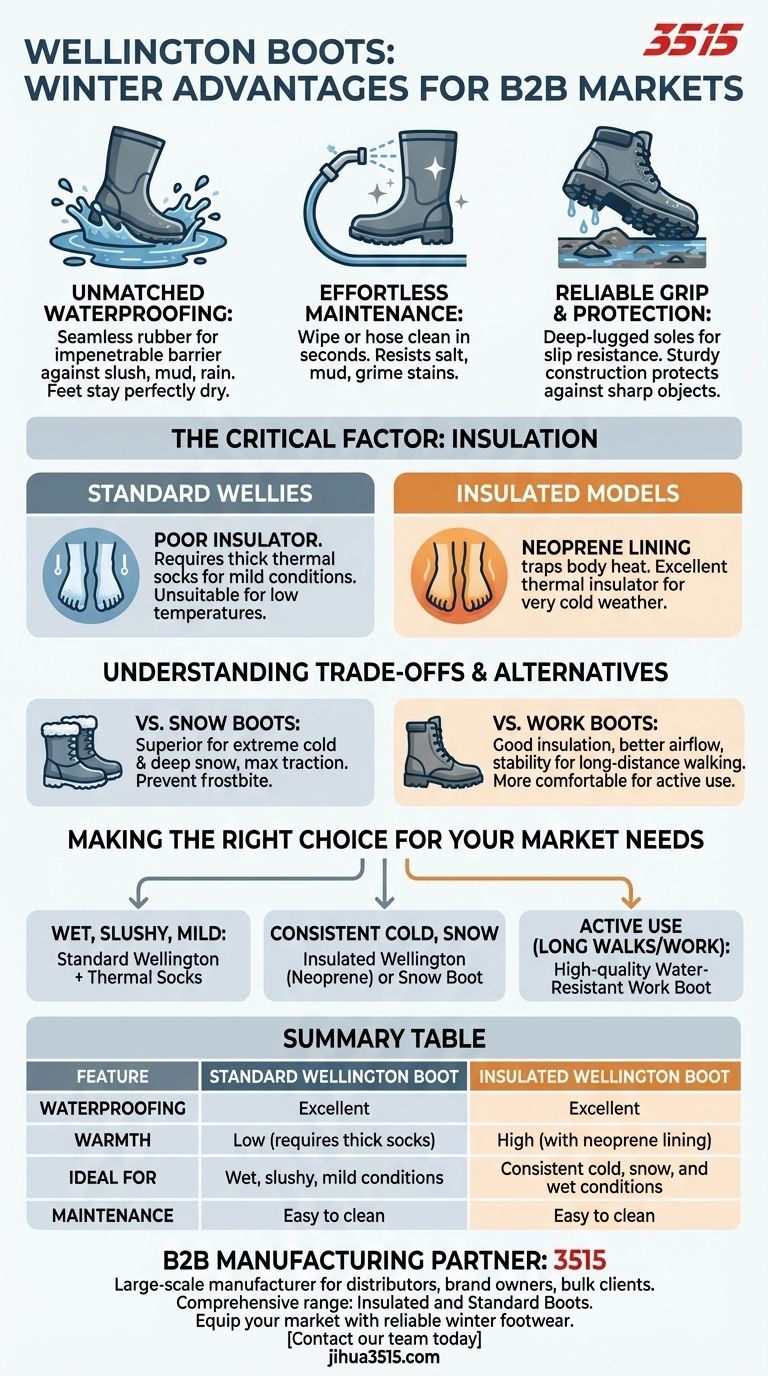 ما هي المزايا العامة لأحذية ويلينغتون للشتاء؟ مقاومة لا مثيل لها للماء وحماية الشتاء دليل مرئي