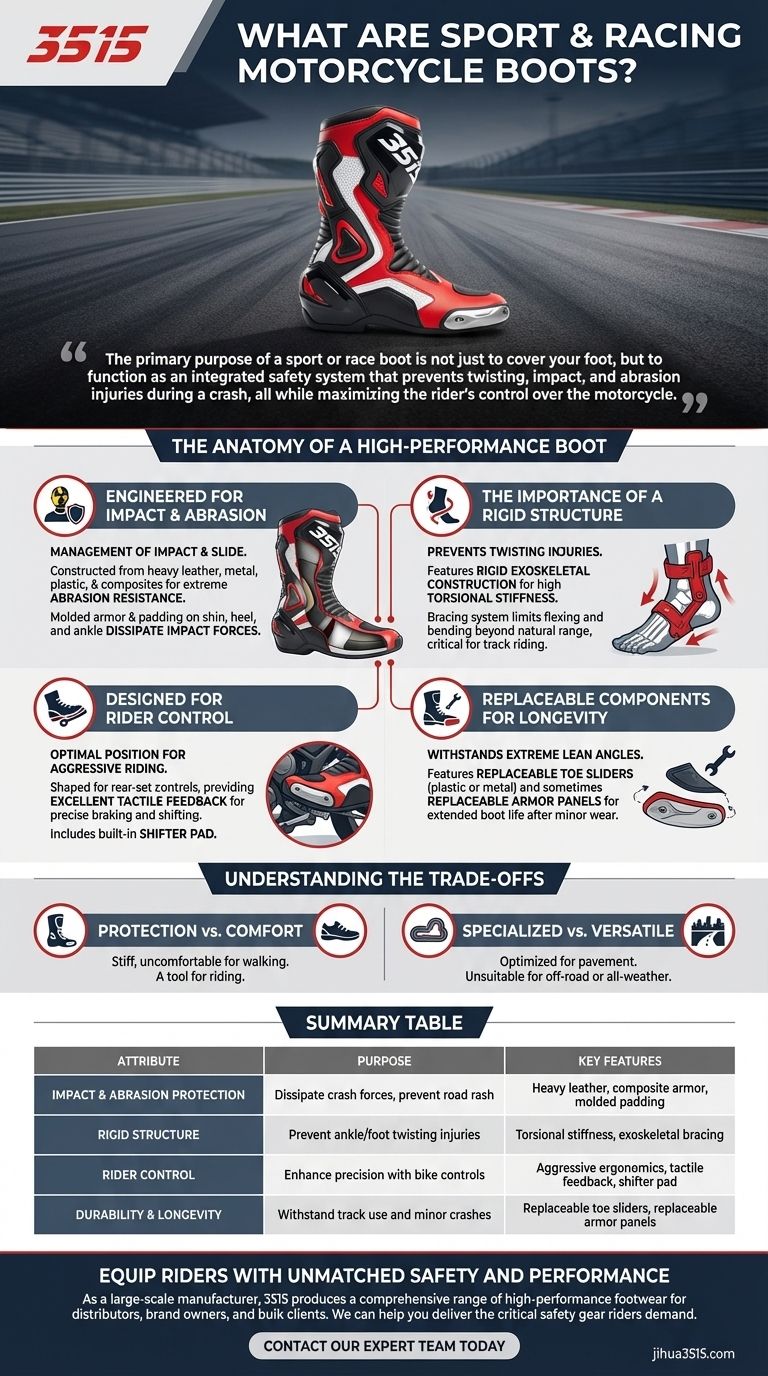 What are sport and racing motorcycle boots and their key attributes? Essential Protection for High-Speed Riding Visual Guide