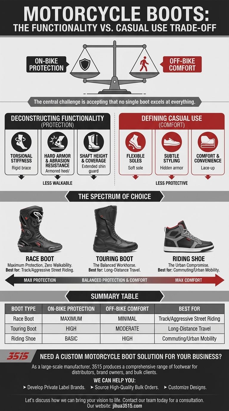 Qual é o compromisso entre funcionalidade e uso casual em botas de motociclismo? Encontre o seu equilíbrio perfeito Guia Visual