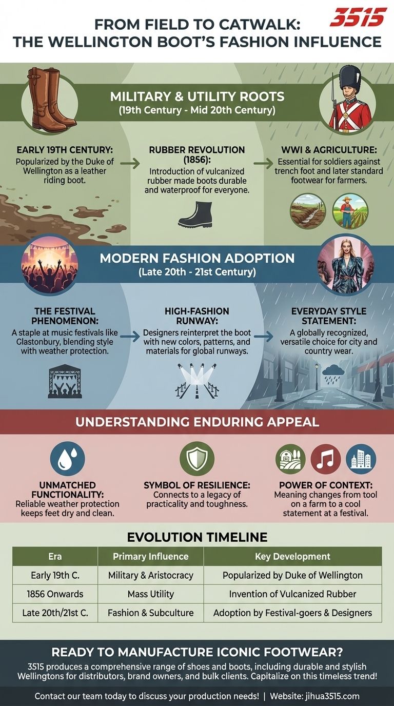 威灵顿靴对平民时尚产生了怎样的影响？从战场到全球时尚偶像 图解指南
