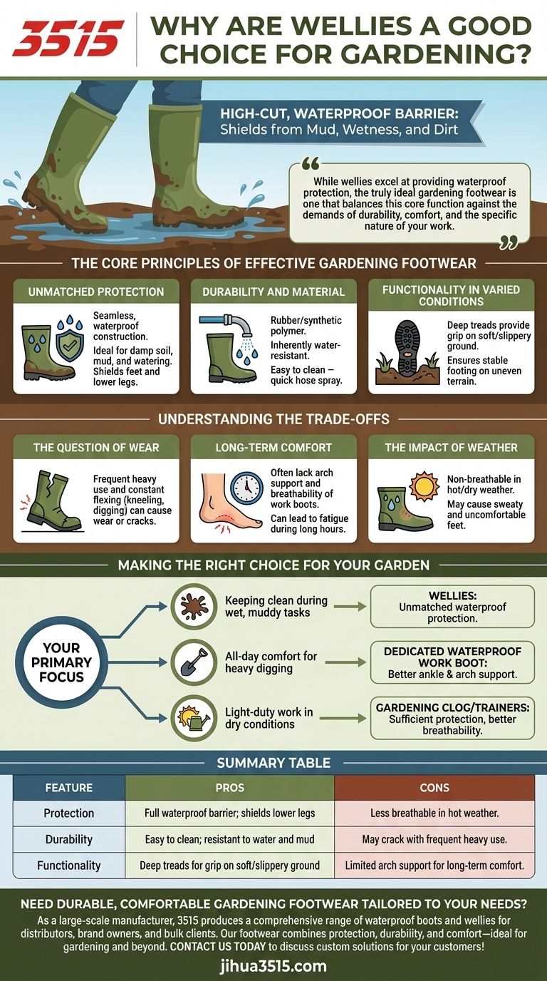 Почему резиновые сапоги — отличный выбор для садоводства? Найдите идеальную пару для грязных работ Визуальное руководство