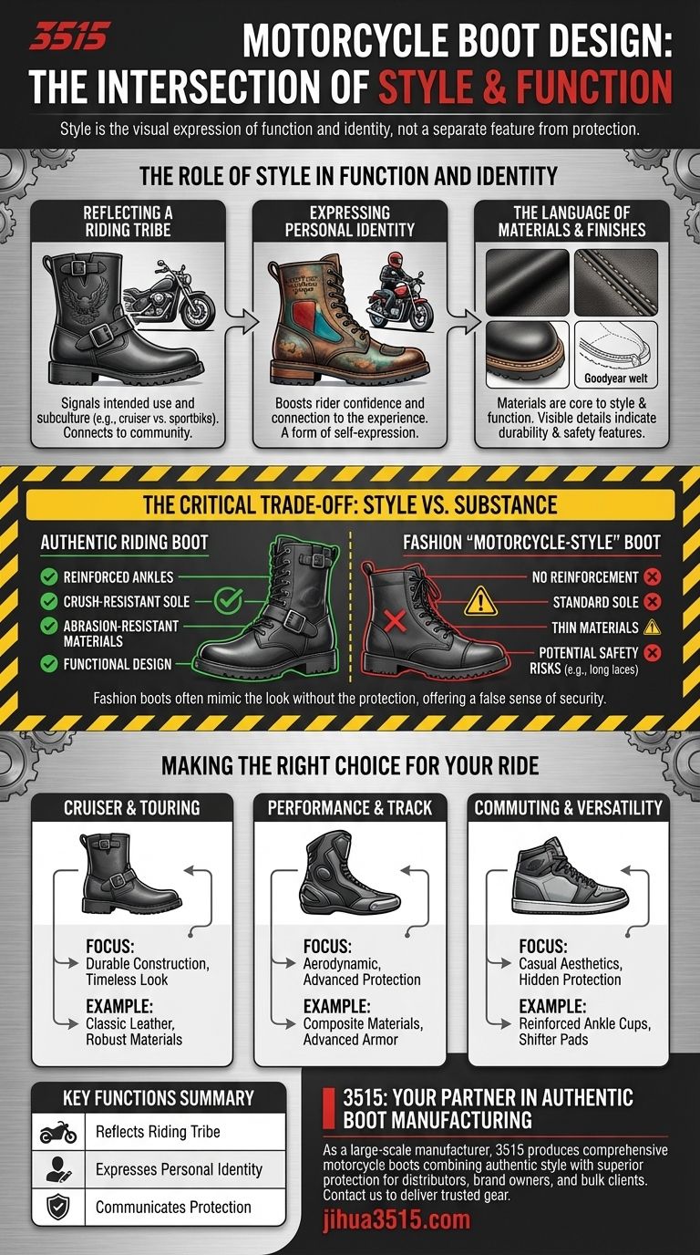 ما هو الدور الذي تلعبه الأناقة في تصميم أحذية الدراجات النارية؟ توحيد الحماية والهوية والثقة دليل مرئي