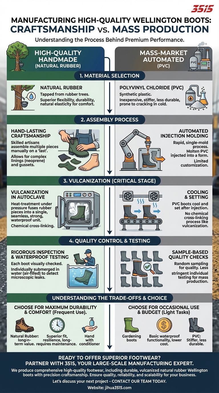 Comment les bottes de pluie de haute qualité sont-elles généralement fabriquées ? Découvrez l'art de l'artisanat fait main Guide Visuel
