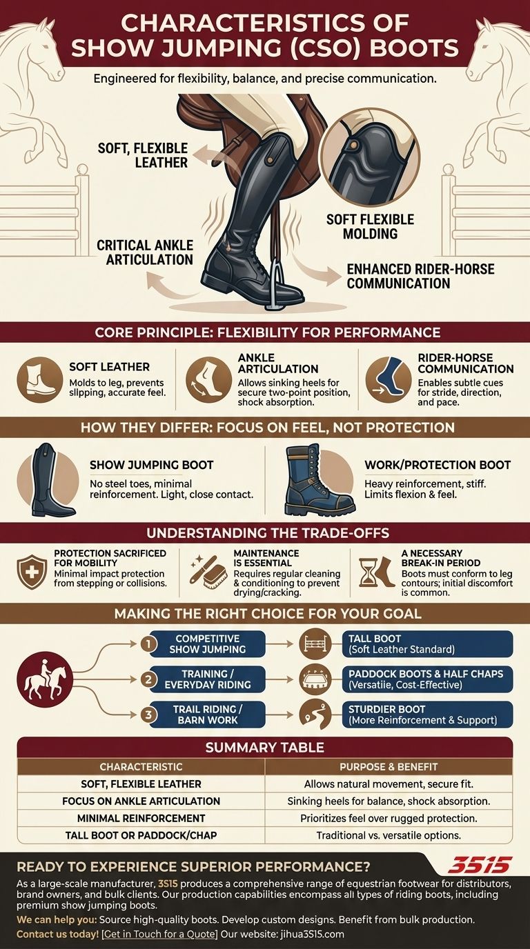 Was sind die Merkmale von Springstiefeln (CSO)? Flexibilität für die Reiter-Pferd-Kommunikation Visuelle Anleitung