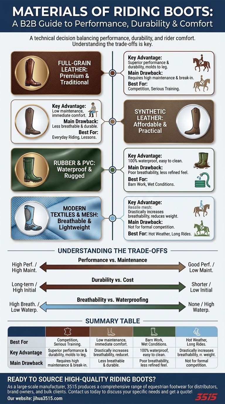 ¿De qué materiales están hechas las botas de montar? Cuero, sintéticos, caucho y más explicados Guía Visual