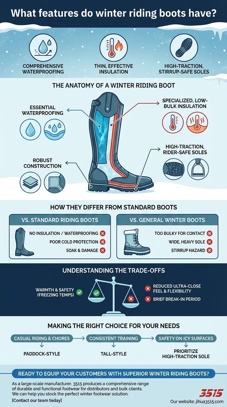 Quelles sont les caractéristiques des bottes d'équitation d'hiver ? Restez au chaud, au sec et en sécurité en selle Guide Visuel