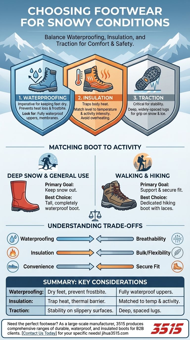 Cosa considerare quando si scelgono calzature per condizioni nevose? Garantire comfort e sicurezza Guida Visiva