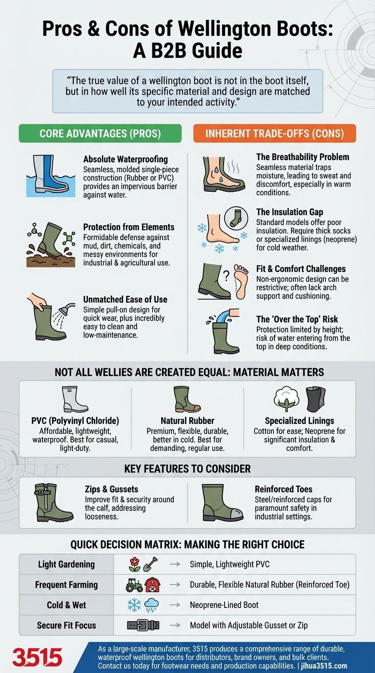 What are the pros and cons of wellington boots? A Guide to Waterproof Footwear Choices Visual Guide