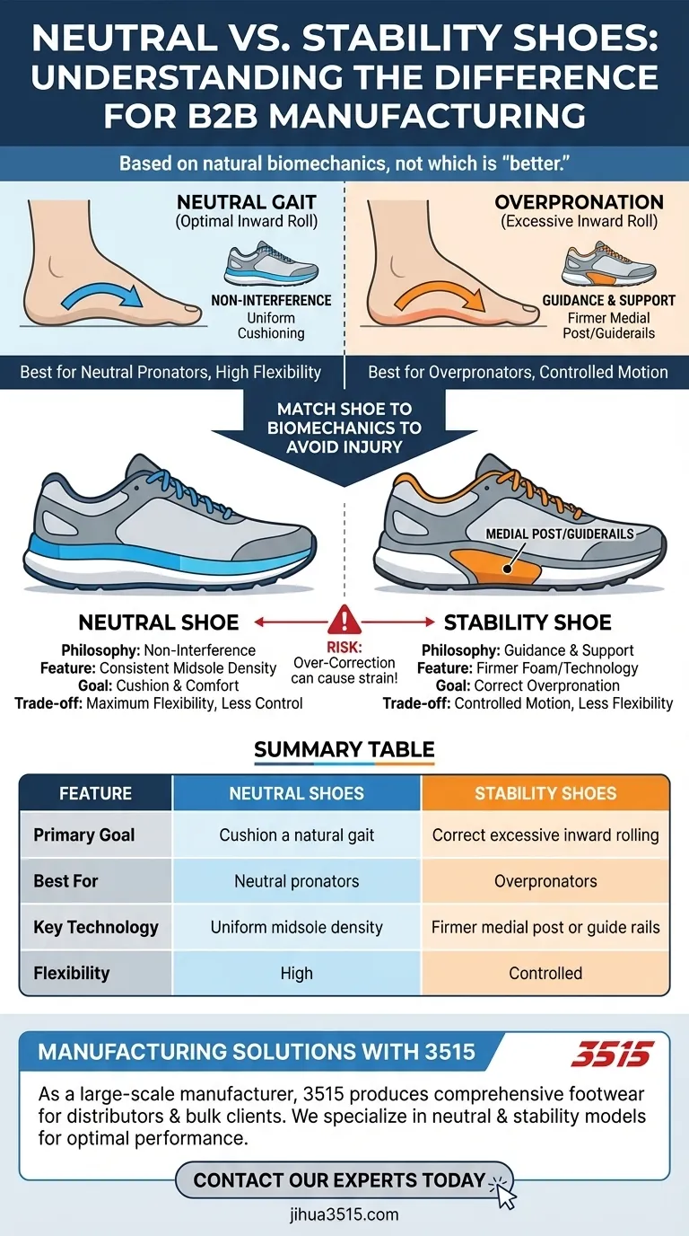 Qual è la differenza tra scarpe neutre e scarpe di stabilità? Trova la calzata perfetta per il tuo passo Guida Visiva