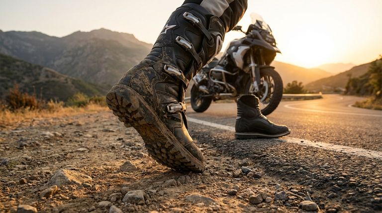 ما الذي يميز أحذية جولات المغامرات والأحذية الرياضية المزدوجة للدراجات النارية؟ إتقان نسبة الطريق إلى التراب