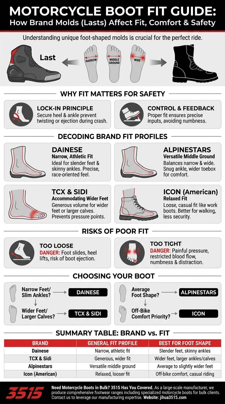 バイクブーツのブランドによってフィット感はどのように異なりますか？安全性と快適性を両立する最適な一足を見つけましょう ビジュアルガイド