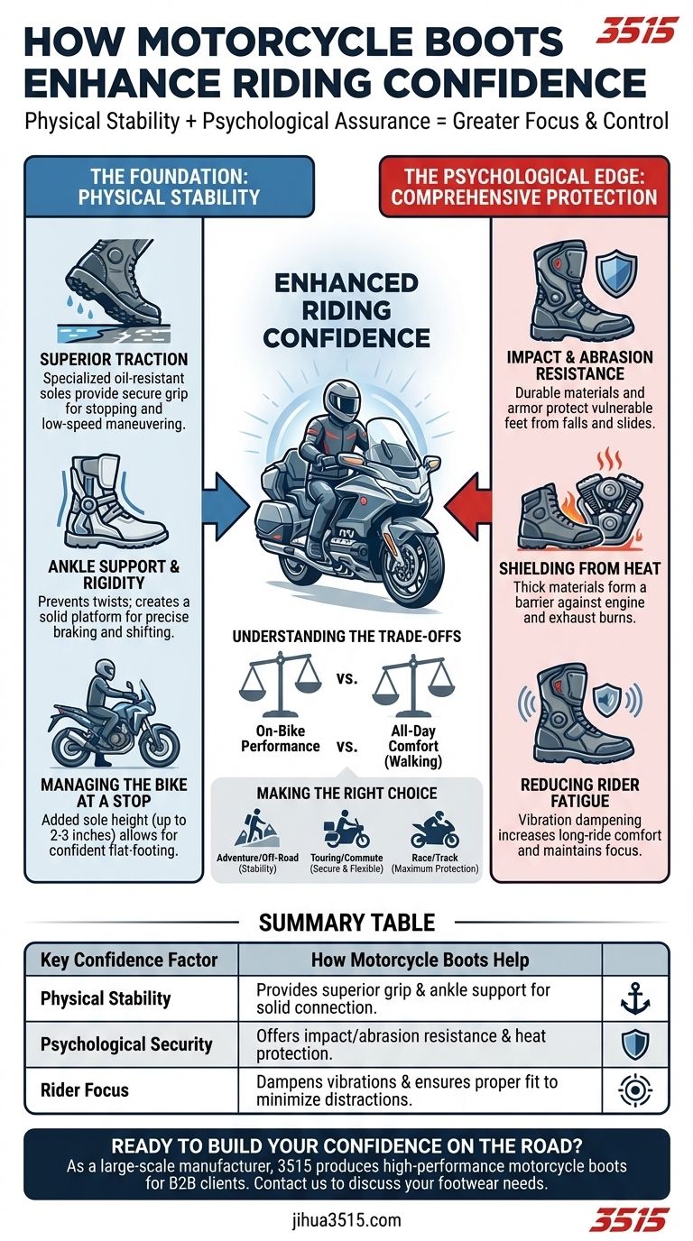 ¿Cómo mejoran las botas de moto la confianza al conducir? Desbloquea un control y una seguridad inquebrantables Guía Visual