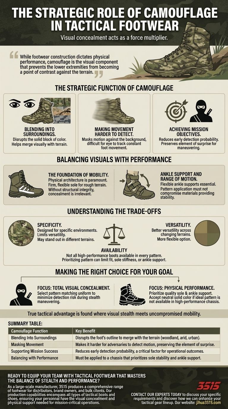 ما هو الدور الذي تلعبه التمويه في الأحذية التكتيكية؟ تعزيز التخفي ونجاح المهمة دليل مرئي