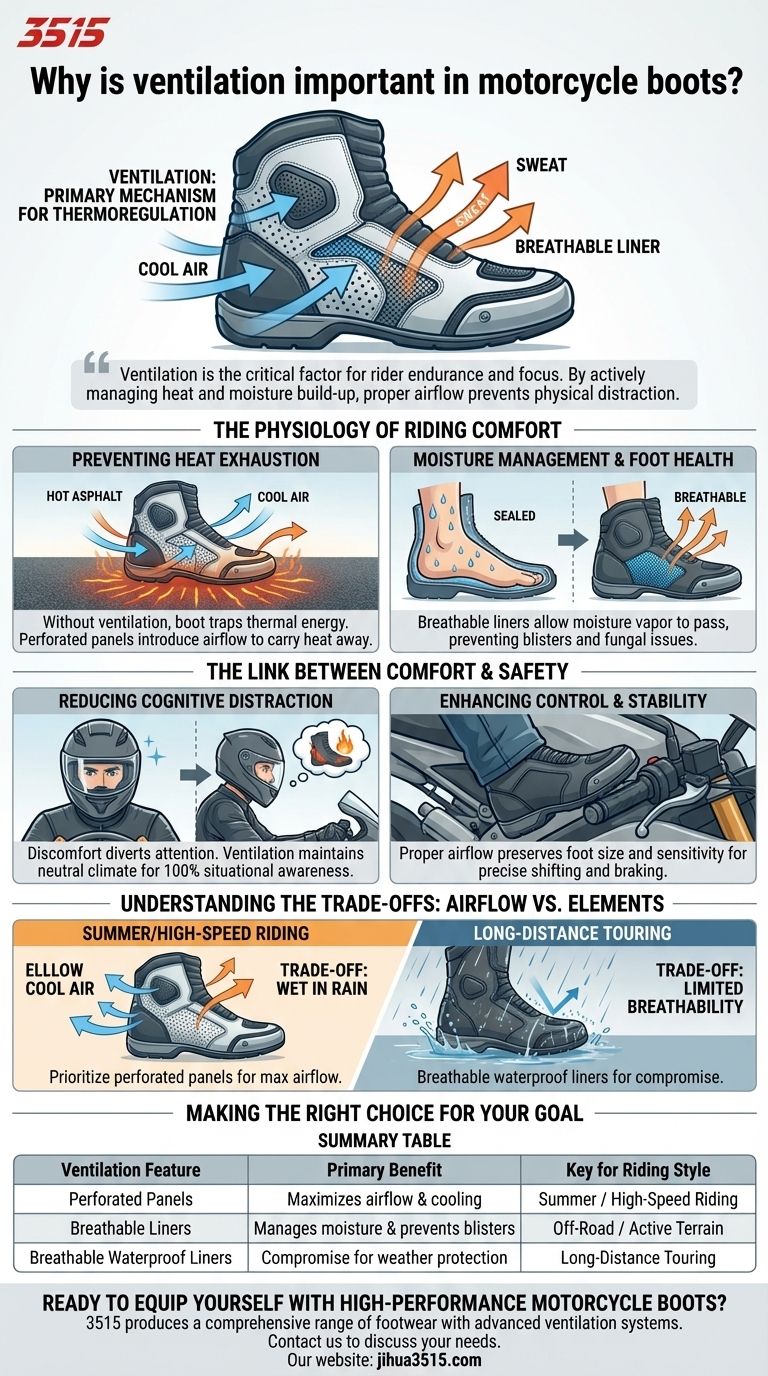 Warum ist Belüftung bei Motorradstiefeln wichtig? Bleiben Sie kühl, trocken und konzentriert auf die Straße Visuelle Anleitung