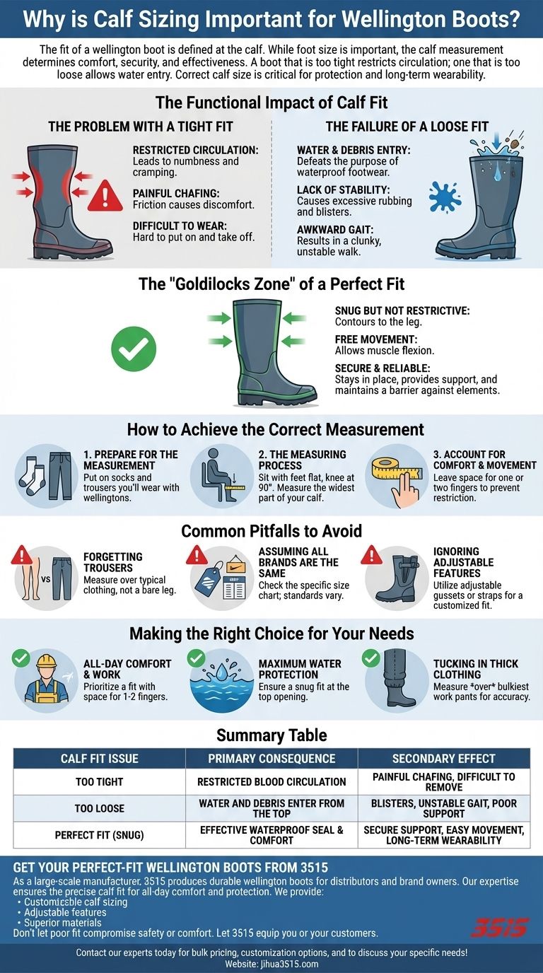 ¿Por qué es importante el tamaño de la pantorrilla en las botas de agua? Asegure un ajuste perfecto para una máxima protección Guía Visual