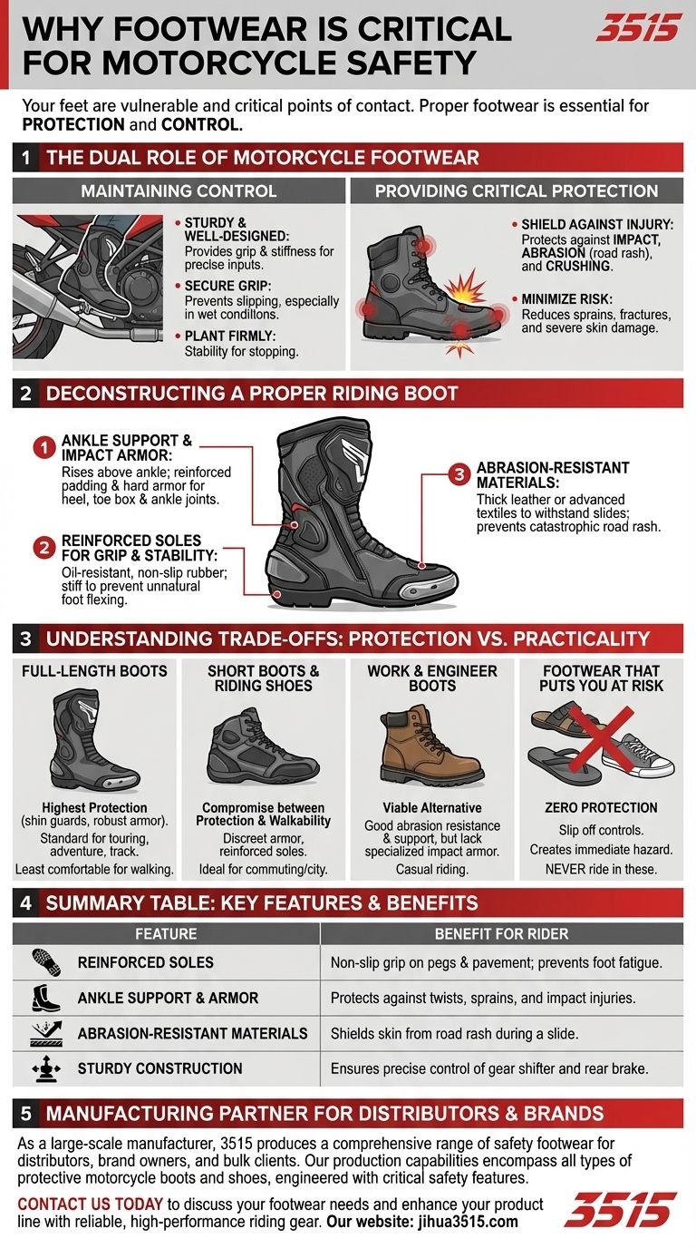 Why is footwear important for motorcycle riding safety? Essential Protection for Riders Visual Guide
