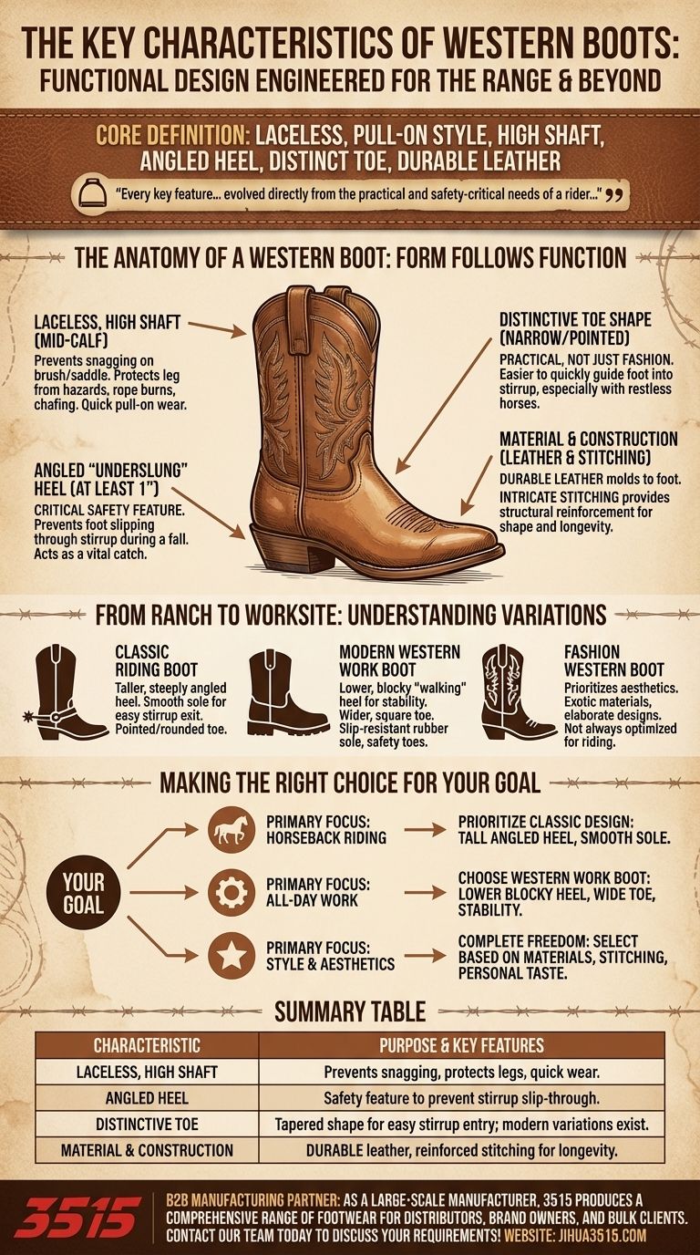 Was sind die Hauptmerkmale von Westernstiefeln? Entdecken Sie das Design, das Form und Funktion vereint Visuelle Anleitung