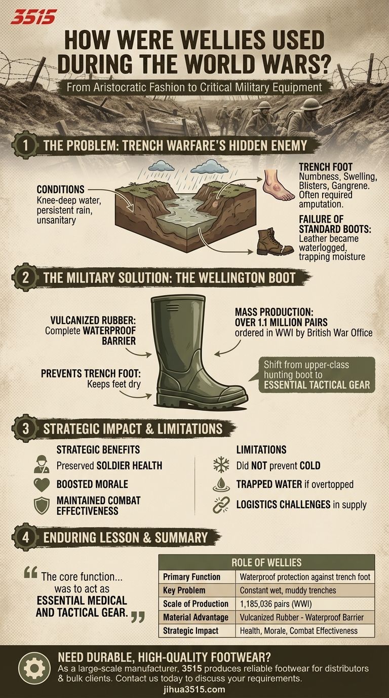 Wie wurden Gummistiefel während der Weltkriege eingesetzt? Von aristokratischer Mode zu unverzichtbarer Militärausrüstung Visuelle Anleitung