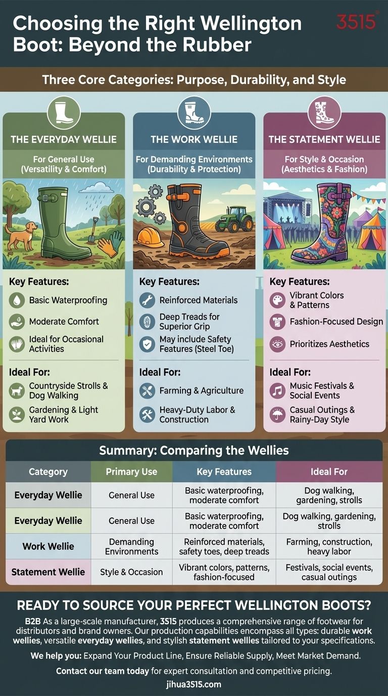 Quels sont les différents types de bottes de pluie disponibles ? Choisissez la bonne botte pour chaque occasion Guide Visuel