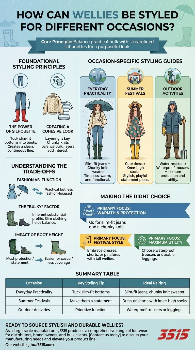 Comment assortir les bottes de pluie pour différentes occasions ? Maîtrisez la mode par temps de pluie et en festival Guide Visuel