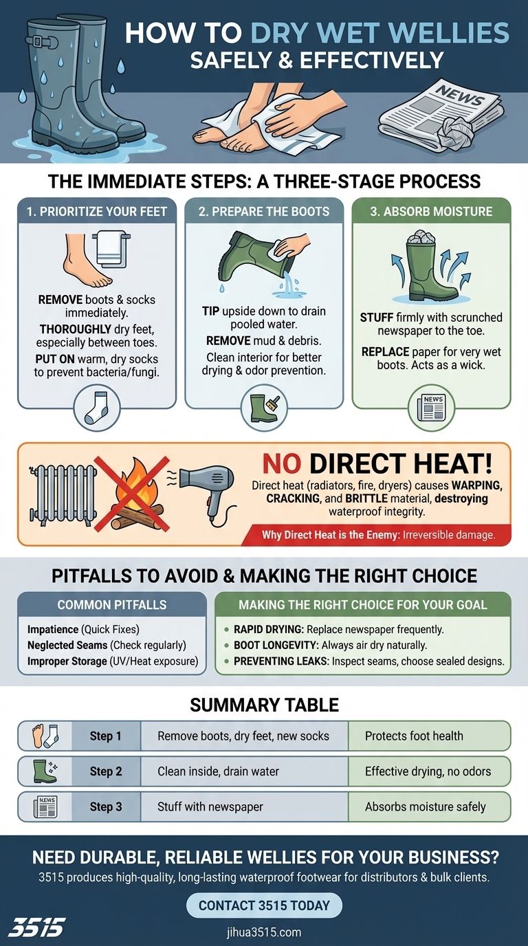 Que faire si des bottes en caoutchouc sont mouillées à l'intérieur ? Le guide rapide et sûr en 3 étapes pour sécher rapidement vos bottes Guide Visuel