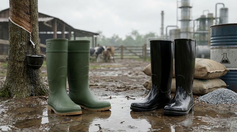 ¿Cuáles son los dos materiales principales utilizados para fabricar las botas de agua? Caucho vs. PVC Explicado