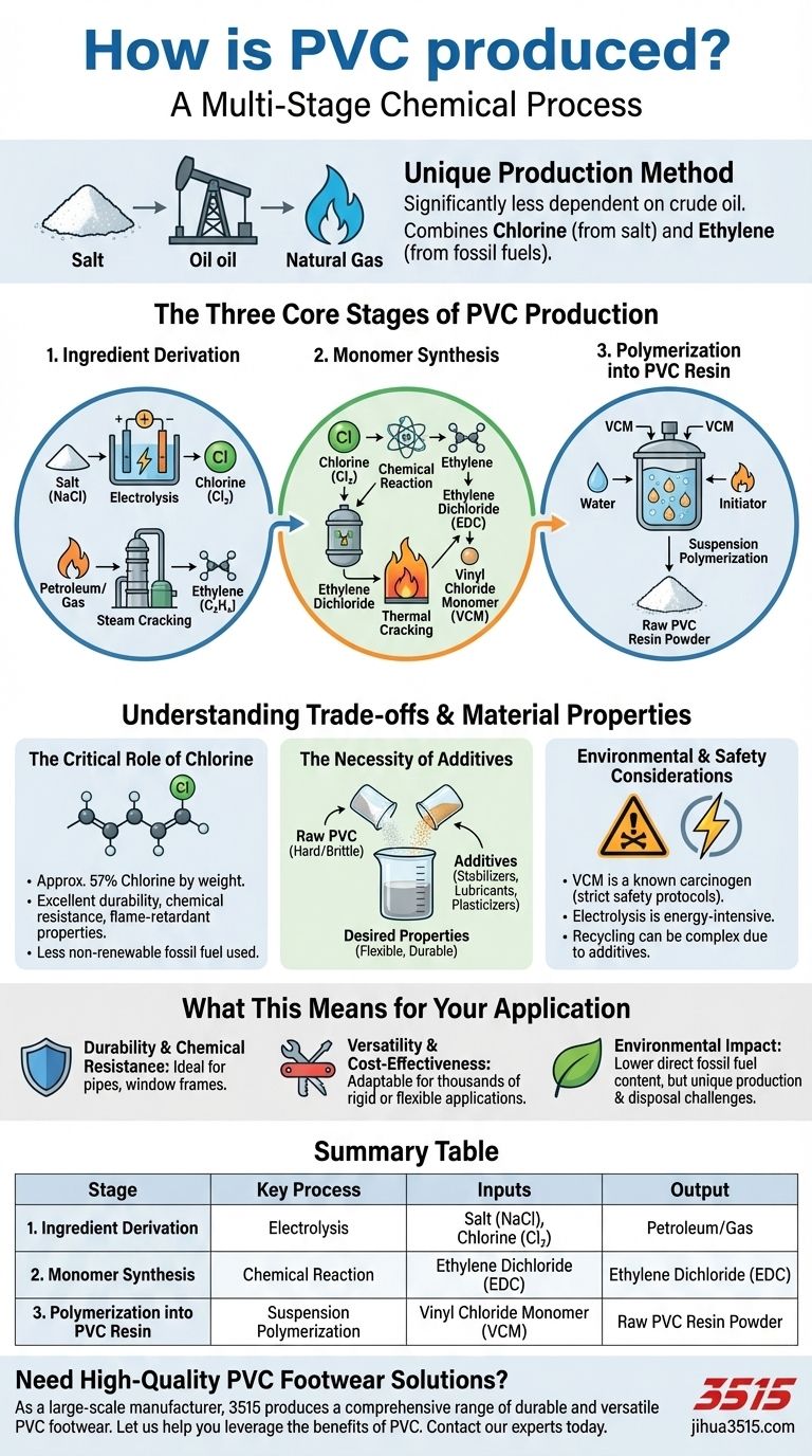 PVC는 어떻게 생산되나요? 소금과 가스에서 다용도 폴리머까지 시각적 가이드