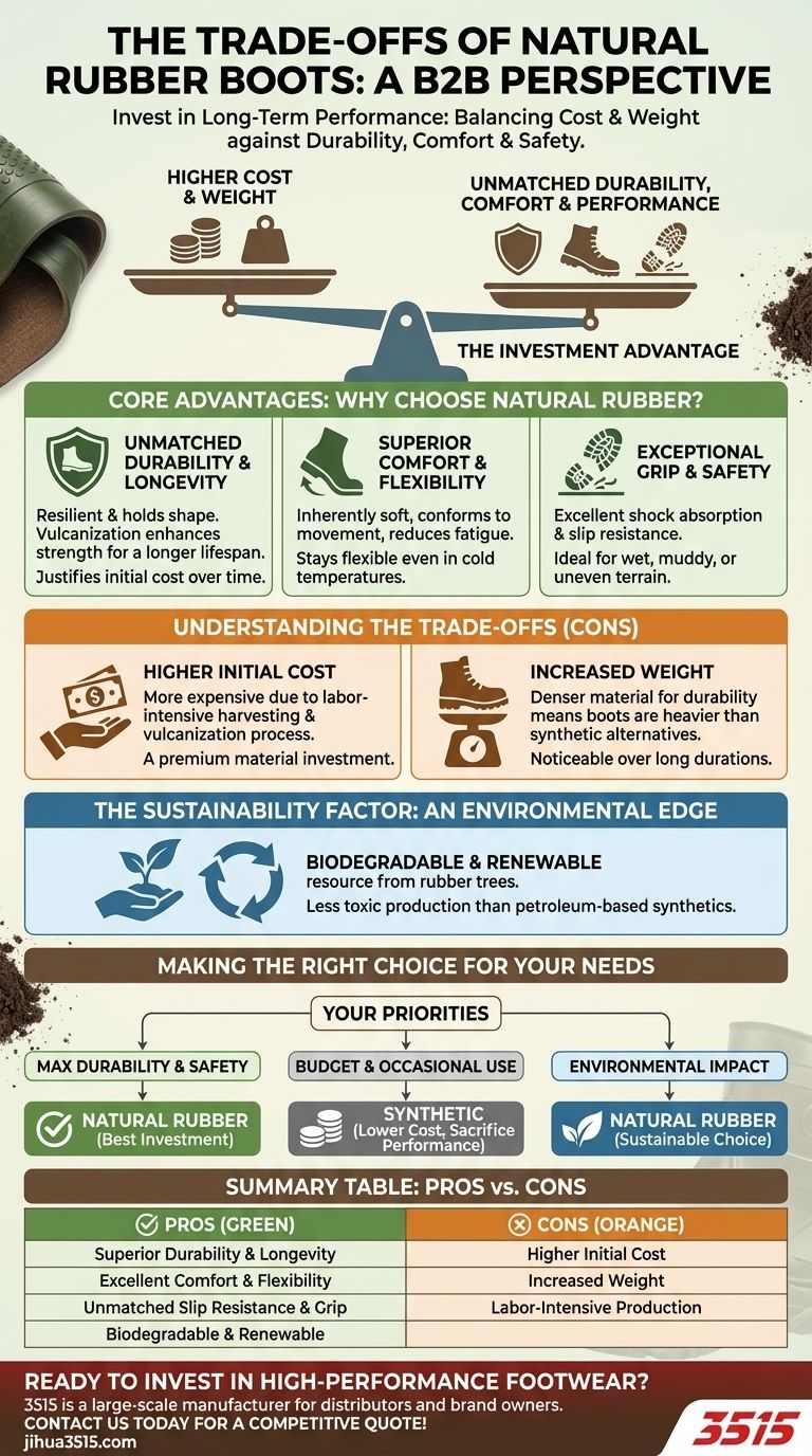 Каковы компромиссы при использовании сапог из натурального каучука? Долговечность против стоимости и веса Визуальное руководство