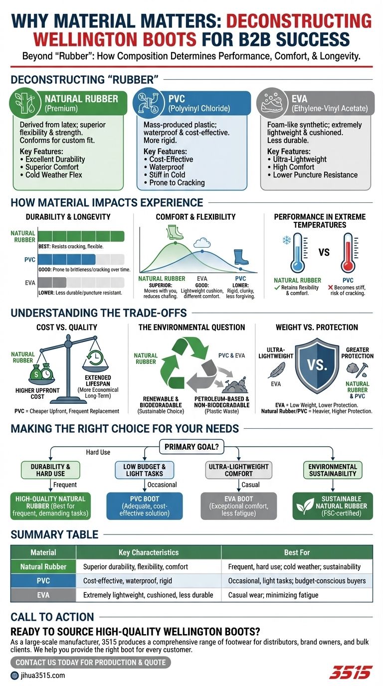 Почему важно проверять состав материала резиновых сапог? Выберите правильные сапоги для долговечности и комфорта Визуальное руководство